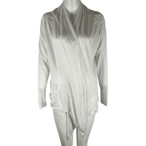 Fasis by California Blue women's ivory shawl cardigan size L